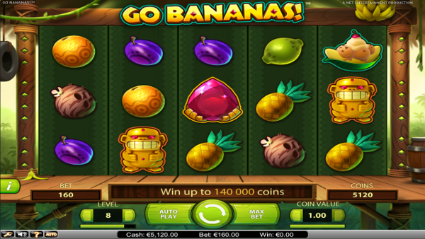 Игровой портал Вулкан 24 дарит гостям супер выигрыши в автомате Go Bananas